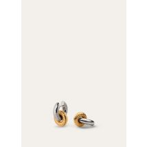 Loro Piana - Bale Wiggle Double Hoop Earrings, Woman, Sun Gold Antique/Jewel Antique Silver, Size: NR