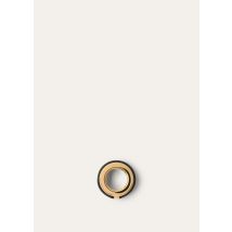Loro Piana - Duo Scarf Ring Rounded Leather, Woman, Black/Jewel Sun Gold, Size: NR