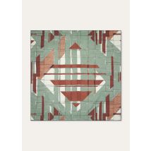 Loro Piana - Loro Clan Collage Foulard 90 Silk Twill, Woman, Mocha Mousse/Barley Grass, Size: NR