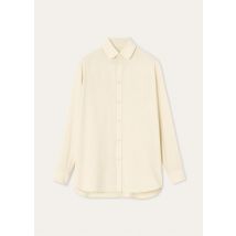 Loro Piana - Thea Penny Collar Shirt Porcelain Silk, Femme, Lemon Chiffon, Taille: 36