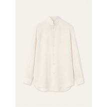 Loro Piana - Thea Dylan Collar Shirt Porcelain Silk, Woman, Nougat, Size: 44