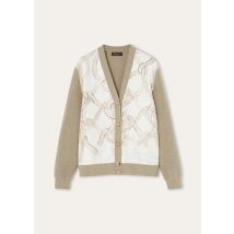 Loro Piana - Punto Pablo Cashmere Cardigan Sw. Cash Silk Gg 14, Damen, Beige/White, Größe: 42