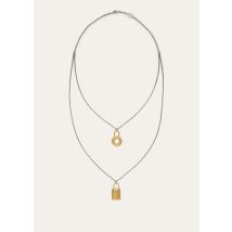 Loro Piana - Bale Wiggle Double Lenght Charms Necklace, Woman, Sun Gold Antique/Jewel Antique Silver, Size: NR