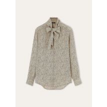 Loro Piana - Angela Shirt Golden Stones Silk Lame', Woman, Cornsilk/Deep Black, Size: 40