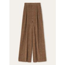 Loro Piana - Horst Trousers Brushed Prince Of Wales, Woman, Valnuts Brown Kummel, Size: 36