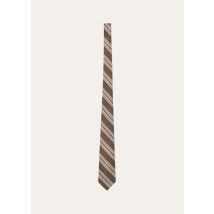 Loro Piana - Yale Tie 8 Andino Stripe Silk, Man, Brown/Bordeaux, Size: NR