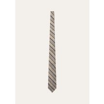 Loro Piana - Yale Tie 8 Regimental Silk, Uomo, Grey Sand Mineral, Taglia: NR