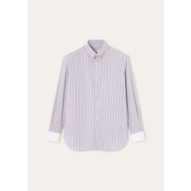 Loro Piana - Elia Penny Bar Collar Shirt Cotton Glasgow, Man, Lilac Stripe, Size: 42