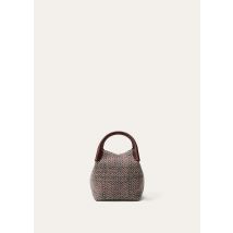 Loro Piana - Bale Micro Cheviot Tweed Wool A/rounded Lth, Femme, Green Field/Oxblood/Sun Gold, Taille: NR