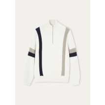 Loro Piana - Rocky Mountains Halfneck Sweater Cash Gg 5, Man, White Base Blue Beige, Size: S