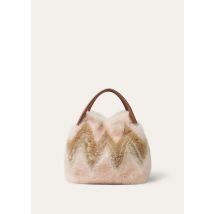 Loro Piana - Bale Large Intarsia Shaded Peaks/rnd Lth, Woman, Powder Pink/White/Mole/Sun Gold, Size: NR
