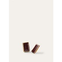 Loro Piana - Bonbon Earrings Brass With Enamel, Woman, Sun Gold/Oxblood/Burnt Tan, Size: NR