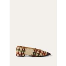 Loro Piana - Rebecca Cap Toe Bal.wtrclr Suitcase Stripe &calf, Woman, Vanilla Cloud/Deep Lava, Size: 38