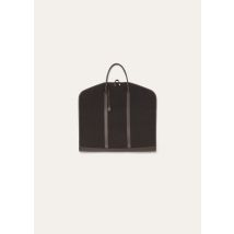 Loro Piana - Guardaroba Garment Bag Linen/rounded Leather, Man, Dark Chocolate Licorice/Antique Silver, Size: NR