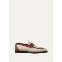 Loro Piana - Sergio Walk Loafer Natural Canvas & Calf, Donna, Natural/Caramel Sugar, Taglia: 37