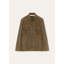 Loro Piana - Loro Piana Overshirt Lowered Suede, Man, Tea Leaf, Size: 56