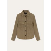 Loro Piana - Ana Shirt Lowered Suede, Femme, Leaf Tea, Taille: 40