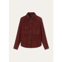 Loro Piana - Ana Shirt Lowered Suede, Damen, Bakelite Brown Melange, Größe: 36