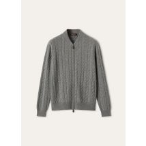 Loro Piana - Cedar Bomber Sweater Cash Gg 8, Man, Glacier Sky, Size: 48