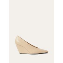 Loro Piana - Viola High Wedge Pump H80 Luxury Calf, Woman, Natural Light Camel, Size: 40,5