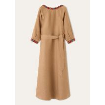 Loro Piana - Mina Embroidered Dress Solaire, Woman, Prickly Pear Oil, Size: 38
