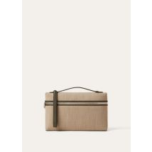 Loro Piana - Extra Pouch L29 Linen Natte/rounded Lth, Man, Light Juta/Cedar Green/Antique Silver, Size: NR