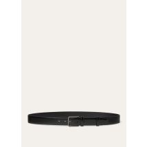 Loro Piana - Mayfair 32 Mm Rounded Satin Leather, Man, Black/Light Onyx, Size: 105