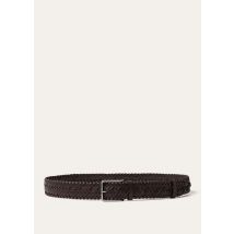 Loro Piana - Mayfair 38 Mm Mignon Smooth Calf Braid, Man, Pecora Nera Color/Light Onyx, Size: 105