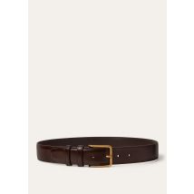Loro Piana - Mayfair Belt 32 Mm Rounded Satin Leather, Woman, Dark Coffee/Sun Gold, Size: S
