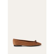 Loro Piana - Primula Bow Ballerina Suede Cashmere, Woman, Tart, Size: 37,5