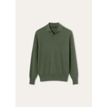 Loro Piana - Empire Wish Wool Polo Buttonless Gg 18, Man, Green Kelp Melange, Size: 54