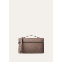 Loro Piana - Extra Pouch L29 Ostrich Saddle Finish, Man, Clay/Onyx, Size: NR