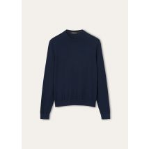 Loro Piana - Sottile Crewneck Sweater Wool Cash Silk Gg 18, Man, Navy Blue, Size: 48