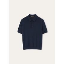 Loro Piana - Sottile Polo Mc Wool Cash Silk Gg 18, Man, Navy Blue, Size: 50
