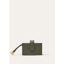 Loro Piana - Extra 5 Gusset Cardholder Linen Calf, Woman, Ribbon Green/Sun Gold, Size: NR