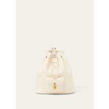Loro Piana - Extra Drawstring Backpack L27 Tender Calf, Frau, Whisper White/Sun Gold, Größe: NR