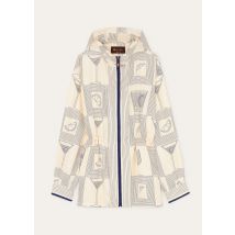 Loro Piana - Rafael Bomber Loro Piana Aperitivo Twill, Woman, Ivory/Blue Halite, Size: 42