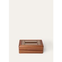 Loro Piana - Tissue Box Woven Stripe Intarsia Wood, Natural Mahogany /Woven Stripe, Size: NR