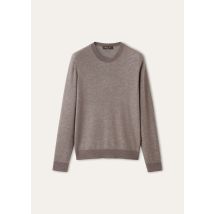 Loro Piana - Manipur Crewneck Sweater Cash Silk Gg 18, Man, Peruvian Brown and Gray, Size: 52