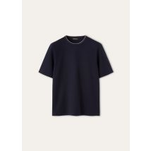 Loro Piana - Mustique T-shirt Cotton Silk, Man, Blue Navy, Size: L