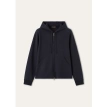 Loro Piana - Whitney Hooded Bomber Jersey Luxury Fleece, Man, Blue Navy, Size: XXL