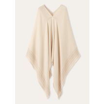 Loro Piana - Aida Short Poncho Bicolor Suitcase Stripe Silk Lin, Femme, Lemon Icing /Beige Stripes, Taille: NR