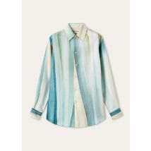 Loro Piana - Thea Square Collar Shirt Sunrise Silk Twill, Woman, Ivory/Blue Tie, Size: 40