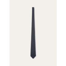 Loro Piana - Yale Tie 8 Royal Stripe Silk, Man, Blue Navy, Size: NR