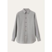 Loro Piana - Thea Square Collar Shirt Zelander Wool Silk, Woman, Green Gray, Size: 38