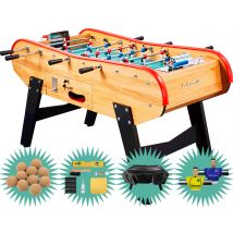 Baby foot Bar En Bois Clair + Pack Premium (balles+kit entretien+housse+maillots)