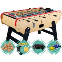 Baby foot Bistrot Bois Clair + Pack Premium (balles+kit entretien+housse+maillots)