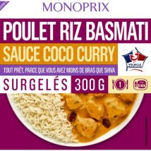Monoprix poulet riz basmati sauce coco curry 300g - Monoprix