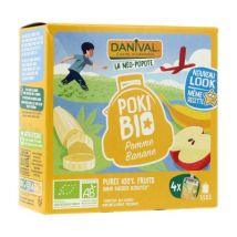 Danival pokibio pomme banane bio 4x90g Biologique pour Enfant