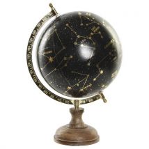 Wereldbol/globe Met Sterrenhemel/sterrenbeelden - Zwart - D20 X H33 Cm